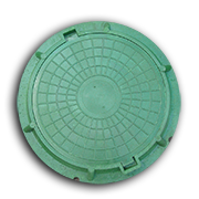 Люк круглый канализационный полимерно-песчаный  тип Л зеленый